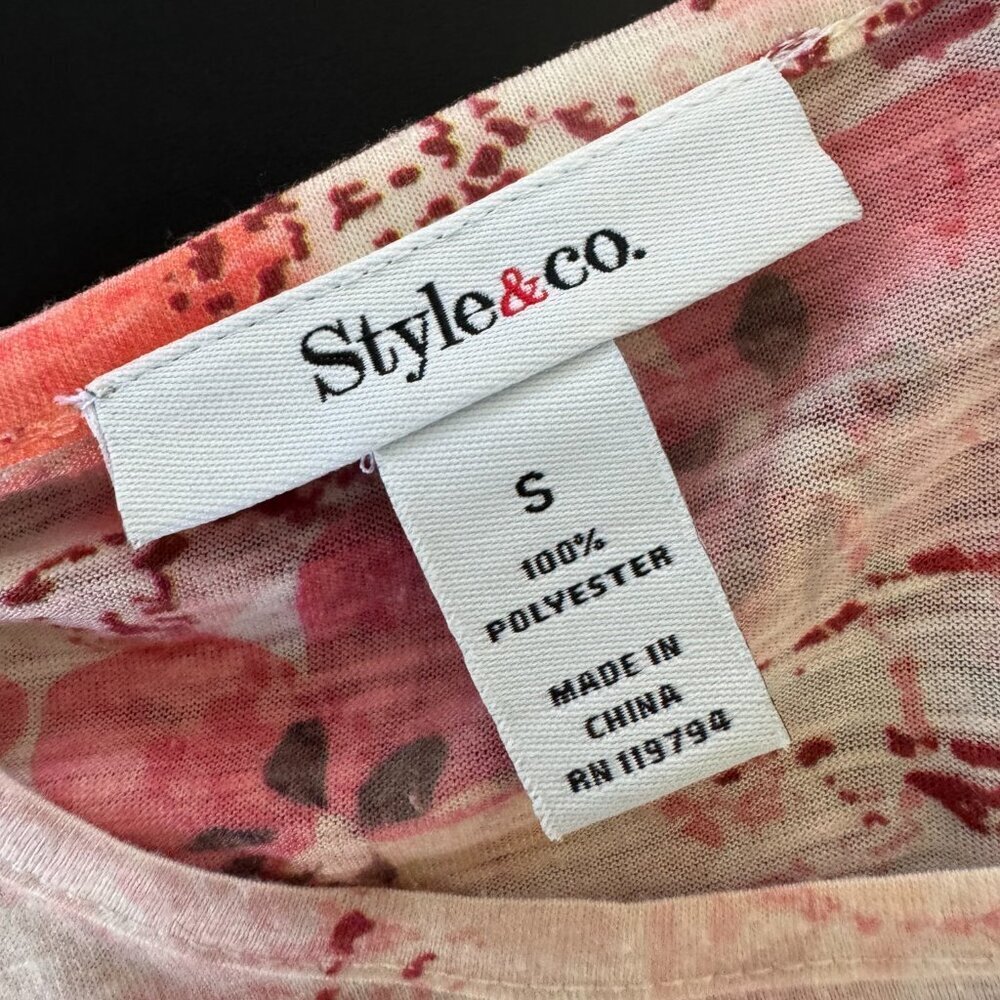 🔥 4 for $20 DEAL 🔥Style & Co Floral Embellished Blouse 🌺 Size S - Picture 2 of 7